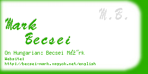 mark becsei business card